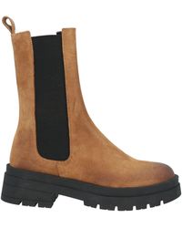Lea-Gu - Camel Ankle Boots Leather - Lyst