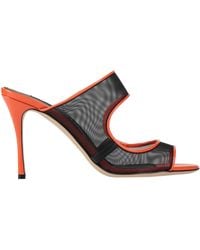 Sergio Rossi - Patent Leather Mesh Sandals - Lyst