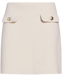Compagnia Italiana - Cream Mini Skirt Polyester, Viscose, Elastane - Lyst