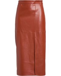 Alpha Studio - Tan Midi Skirt Polyester, Polyurethane Resin - Lyst