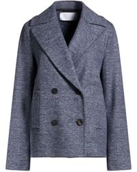 Harris Wharf London - Slate Coat Virgin Wool, Silk, Cotton, Viscose - Lyst