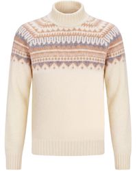 Gran Sasso - Super Geelong Cream Turtleneck Virgin Wool, Polyamide, Geelong Wool - Lyst