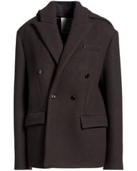 Nanushka - Charcoal Coat Virgin Wool, Polyamide - Lyst