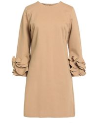 MEIMEIJ - Camel Mini Dress Viscose, Polyamide, Elastane - Lyst