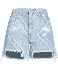 Shorts et bermudas Coton ViCOLO en coloris Bleu Femme Vêtements Shorts Shorts longs et longueur genou 