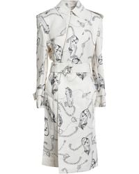 Burberry - Ivory Overcoat & Trench Coat Paper, Viscose - Lyst
