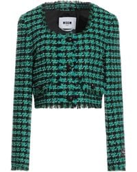 MSGM - Jacket Cotton, Acrylic, Polyester, Wool, Viscose - Lyst