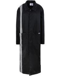 adidas originals tlrd three stripe duster coat in black