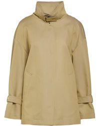 Moorer - Khaki Coat Polyester, Cotton, Silk - Lyst