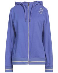 EA7 - Mauve Sweatshirt Cotton, Elastane, Polyester, Metallic Fiber - Lyst