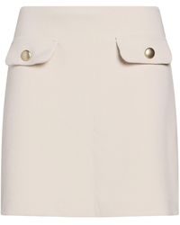 Compagnia Italiana - Cream Mini Skirt Polyester, Viscose, Elastane - Lyst