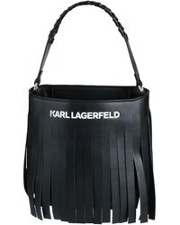 Karl Lagerfeld - K/Fringe Mini Hobo -- Handbag Polyurethane, Cotton - Lyst