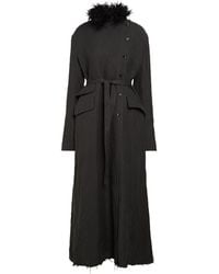 Masnada - Charcoal Coat Virgin Wool, Cotton, Metal Fiber - Lyst