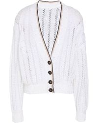 Brunello Cucinelli - Cardigan Linen, Nylon, Cotton, Polyester - Lyst