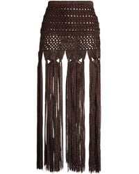 Alanui - Chocolate Maxi Skirt Viscose, Metallic Polyester - Lyst