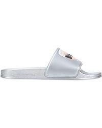 Karl Lagerfeld Kondo Ii Ikonic Slide Sandals - Metallic