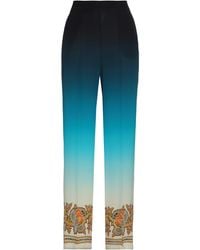Etro - Silk Trousers - Lyst