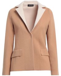 Anneclaire - Camel Blazer Virgin Wool, Cashmere, Polyamide, Elastane - Lyst