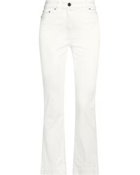Semicouture - Ivory Pants Cotton, Elastane - Lyst