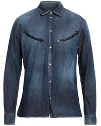 DSquared² - Denim Shirt Cotton, Elastane, Cow Leather - Lyst
