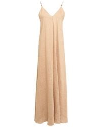 Alysi - Maxi Dress Linen, Polyamide - Lyst