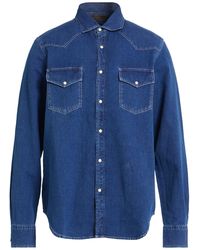 Moorer - Denim Shirt Cotton, Linen - Lyst