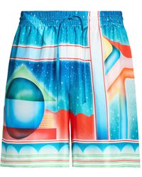 CASABLANCA - Azure Shorts & Bermuda Shorts Silk - Lyst