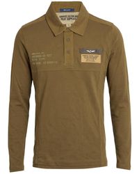 Aeronautica Militare - Khaki Polo Shirt Cotton, Elastane - Lyst