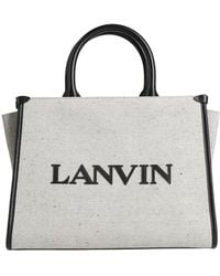 Lanvin - Handbag Cotton, Linen, Zamak, Brass, Calfskin - Lyst