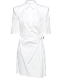 Robe nervurée à logo imprimé Coton Off-White c/o Virgil Abloh en coloris Blanc Femme Vêtements Robes Robes courtes et mini 