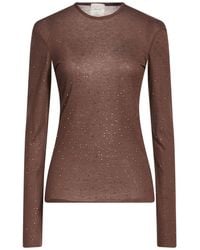Alysi - Crème T-Shirt Viscose, Wool - Lyst