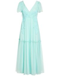 Alberta Ferretti - Sky Midi Dress Acetate, Elastane, Silk, Polyester - Lyst