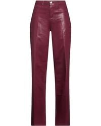 L'Agence - Burgundy Jeans Cotton, Elastane - Lyst