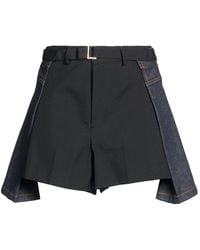 Sacai - Shorts & Bermuda Shorts Polyester, Wool, Cotton, Cupro - Lyst