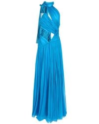 Alberta Ferretti - Azure Maxi Dress Silk, Polyamide, Elastane - Lyst