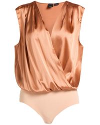 Pinko - Rust Bodysuit Silk, Elastane, Polyamide - Lyst