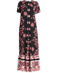 RED Valentino Synthetic Crepe De Chine Playsuit in Black Womens Clothing Jumpsuits and rompers Playsuits 