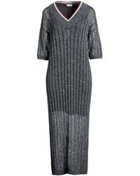 Brunello Cucinelli - Midi Dress Linen, Nylon - Lyst