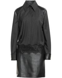 Alberta Ferretti - Charcoal Mini Dress Polyester, Virgin Wool, Viscose, Elastane, Polyurethane - Lyst