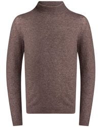 Roberto Collina - Taupe Turtleneck Cashmere, Silk, Polyester - Lyst