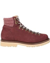 Brunello Cucinelli - Burgundy Ankle Boots Leather - Lyst