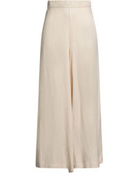 Whyci - Ivory Pants Viscose, Linen, Rayon - Lyst