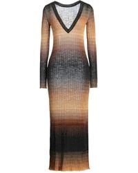 Roberto Collina - Midi Dress Linen, Viscose, Nylon, Polyester - Lyst