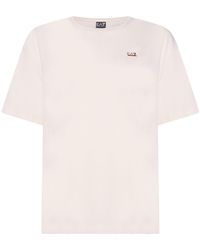 EA7 - Cream T-Shirt Organic Cotton, Modal, Elastane - Lyst