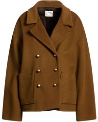 forte_forte - Khaki Coat Virgin Wool, Polyamide, Cashmere - Lyst