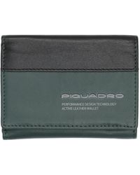 Piquadro - Dark Wallet Soft Leather, Metal - Lyst