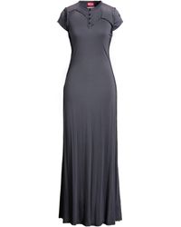 DIESEL Belted Denim Maxi Dress in Blue | Lyst