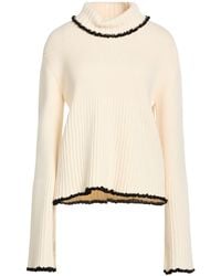 Jil Sander - Cream Turtleneck Virgin Wool, Viscose, Polyamide - Lyst