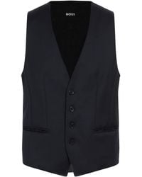 BOSS - Midnight Tailored Vest Virgin Wool - Lyst