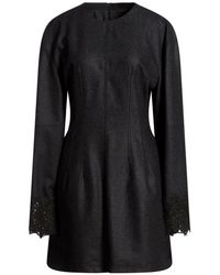 Brunello Cucinelli - Charcoal Mini Dress Virgin Wool - Lyst